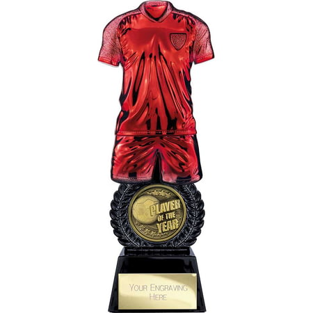 Intensity Football Player of Year Award Red & Carbon Black 260mm