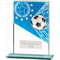 Mustang Football Blue Jade Glass Award