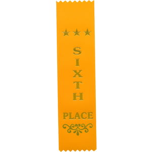 Recognition 6th Place Ribbon Yellow 200 x 50mm