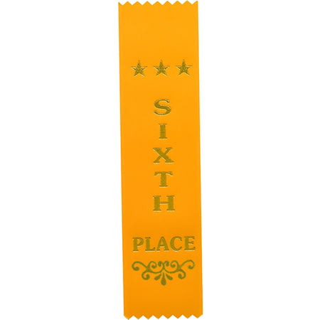 Recognition 6th Place Ribbon Yellow 200 x 50mm