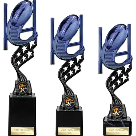 Innov8 Rugby Plastic Trophy Blue & Black