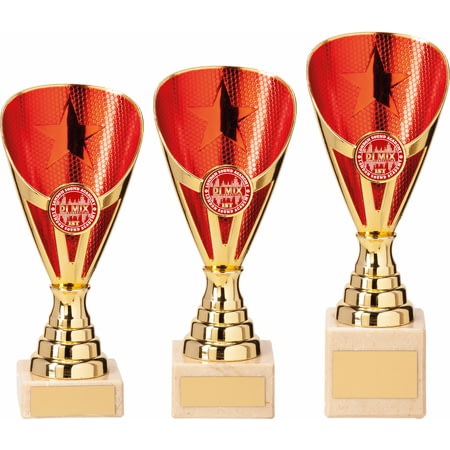Rising Stars Premium Plastic Trophy Gold & Red