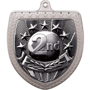 Cobra 2nd Place Shield Medal Silver 75mm