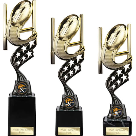 Innov8 Rugby Plastic Trophy Gold & Black