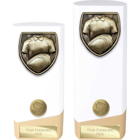 Prime Cobra Rugby Shirt & Ball Award White & Gold