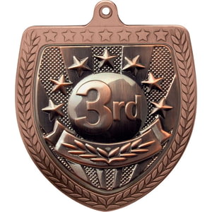 Cobra 3rd Place Shield Medal Bronze 75mm