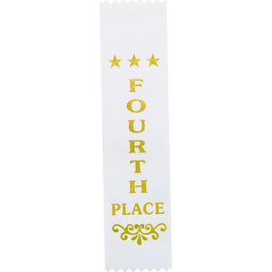 Recognition 4th Place Ribbon White 200 x 50mm