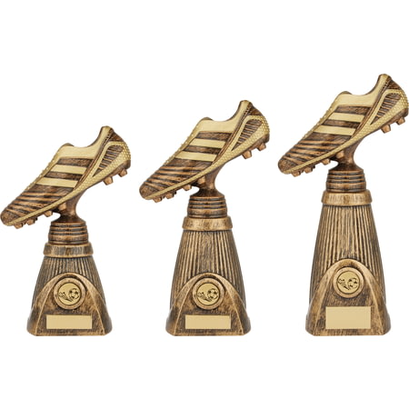 World Striker Deluxe Football Boot Award Antique Bronze & Gold