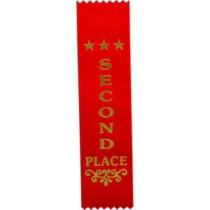 Recognition 2nd Place Ribbon Red 200 x 50mm