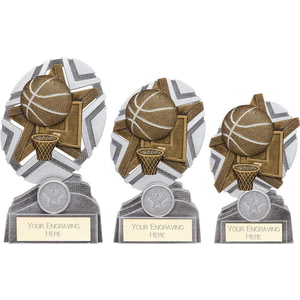 The Stars Basketball Plaque Award Silver & Gold