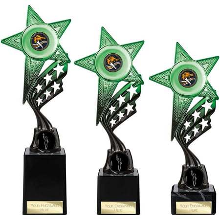 Innov8 Star Plastic Trophy Green & Black