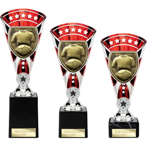 Cobra Star Cup Football Shirt & Ball Silver & Red