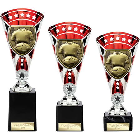 Cobra Star Cup Football Shirt & Ball Silver & Red