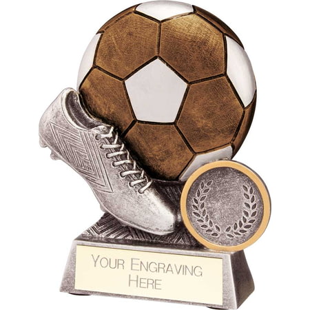 Exodus Football Boot & Ball Award Antique Gold & Silver 80mm