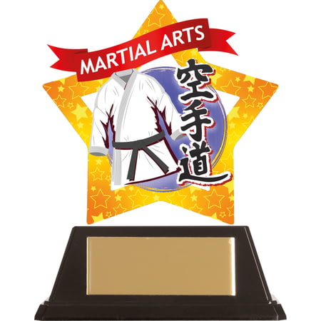 Mini-Star Karate Acrylic Blue Plaque 100mm