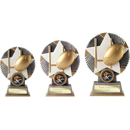 Pulse Star Rugby Award Antique Silver & Gold 150mm