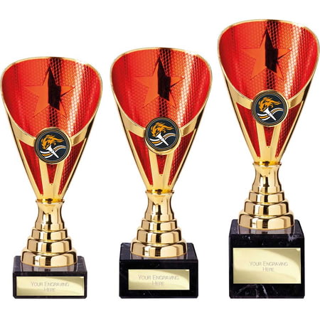Rising Stars Premium Plastic Trophy Gold & Red