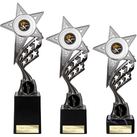 Innov8 Star Plastic Trophy Silver & Black