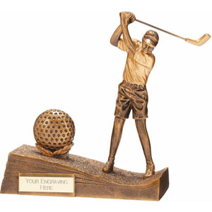 Horizon Golf Female Resin Figure Gold 195mm