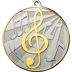 Premiership Music Medal Gold & Silver 60mm