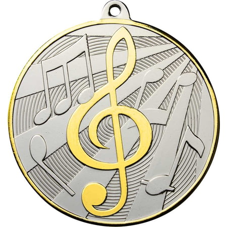 Premiership Music Medal Gold & Silver 60mm