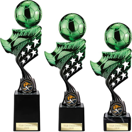 Innov8 Football Plastic Trophy Green & Black