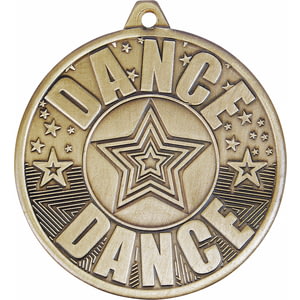 Cascade Dance Iron Medal Antique Gold 50mm