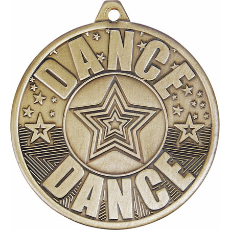 Cascade Dance Iron Medal Antique Gold 50mm