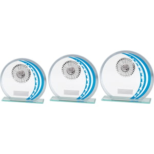 Galactic Multisport Glass Award Blue & Silver